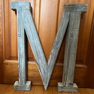 Rustic Wooden Letter M Decor